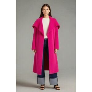 NWOT Flamingo Fuzzy Waterfall collar Long Cardigan. Size XS Oversized.